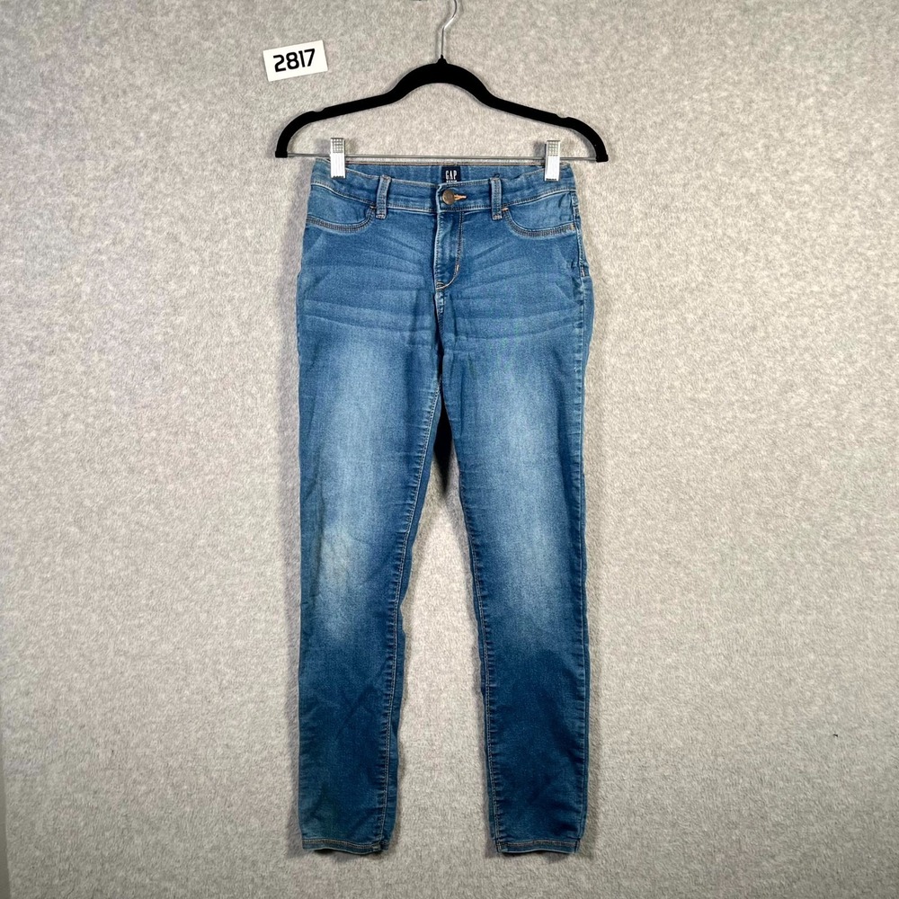 Gap Jegging Jeans Womens 14 Blue Denim Cotton Stretch Whiskers Detail Casual